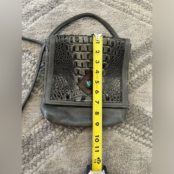 Leather purse with turquoise stone on flap. - Picture 3 of 6